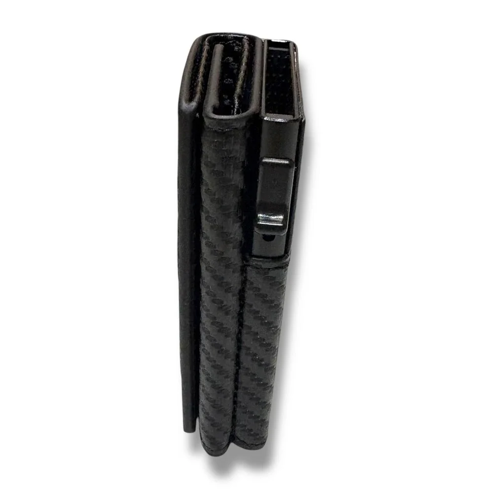 Carbon Fiber RFID Blocking Wallet Slim‎ Trifold Card Holder Apple Tag Holder